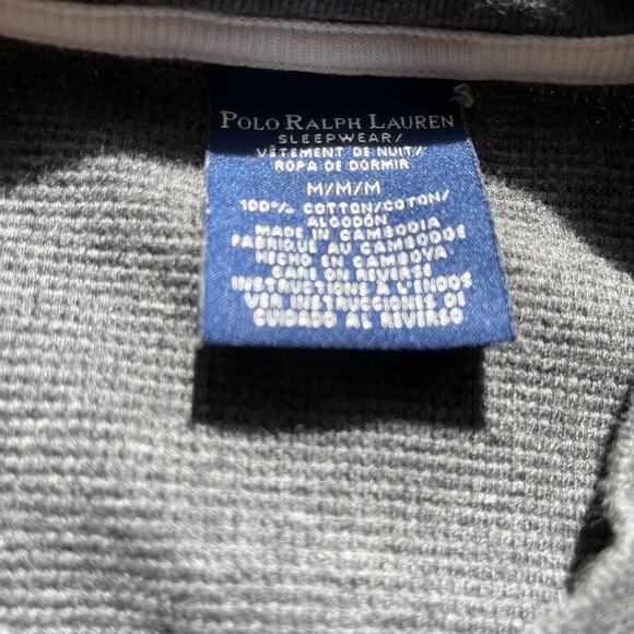 Polo Ralph Lauren Waffle Shirt Men’s XL Black Waffle Knit Long Sleeve Casual - Picture 4 of 6